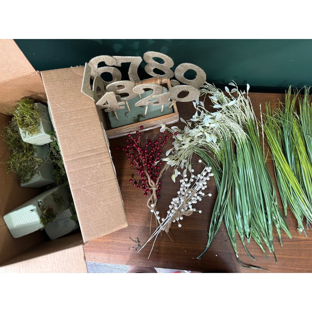 Center Piece Numbers & Faux Greenery Bundle